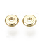Brass Spacer Beads, Nickel Free, Flat Round, Real 18K Gold Plated, 4x1mm, Hole: 1.2mm