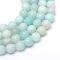 Round Natural Grade A Amazonite Bead Strands, 6mm, Hole: 1mm, about 58~61pcs/strand, 15 inch