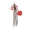 Imitation Leather Heart & Polyester Cord & Billiards Resin Bead Pendant Decorations, with Aluminum Rock Climbing Carabiners, Red, 313mm
