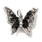 Brass Micro Pave Cubic Zirconia Pendants, Cadmium Free & Nickel Free & Lead Free, with Quartz, Butterfly Charms, with Jump Ring, Platinum, 15x18.5x3.5mm, Hole: 3.5mm