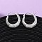 Brass Ring Hoop Earrings, Nickel Free, Silver, 19.5x17.5x9mm