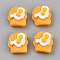 Opaque Resin Pendants, Imitation Food, Sliced Toast, 18.5x17x11mm
