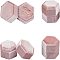 Velvet Ring Boxes, Hexagon, Pink, 1-3/4x1-7/8x1-3/4 inch(4.3x4.9x4.3cm)
