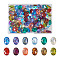 120Pcs 12 Colors Transparent Pointed Back Resin Rhinestone Cabochons, Faceted, Oval, Mixed Color, 14x10x6mm, 10pcs/color