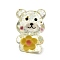 Transparent Resin Little Bear Ornament, for Desktop Decoration, Yellow, 19.5x16.5x25mm