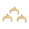 Ion Plating 304 Stainless Steel Pendants, Moon, Golden, 15x16.5x1.5mm, Hole: 1.2mm