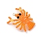 Glass Seed Beaded Pendants, Cray, with Light Golden Copper Wire, Orange, 36~39x29x2mm, Hole: 2mm