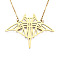 201 Stainless Steel Pendant Necklaces, with Cable Chains, Manta Ray/Fish, Golden, 17.3 inch(44cm), 2mm, Fish: 41.5x54.5x1mm
