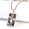 Retro Hip-hop 304 Stainless Steel Tarot Pendant Necklaces for Men, Stainless Steel Color, 24.02 inch(61cm)