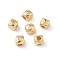 Brass Micro Pave Cubic Zirconia Beads, Nickel Free, Real 18K Gold Plated, Cube, Clear, 4x4x4mm, Hole: 1.8mm