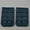 3 Rows x 2 Hooks Bra Extenders, Undergarment Sewing Fastener Polyester Tape, Marine Blue, 50x31x2mm