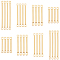 80Pcs 4 Styles Brass Linking Bars, Connector Charms, Stick, Real 14K Gold Plated, 15~30x2x1mm, Hole: 1mm, 20pcs/style