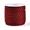 50M Braided Polyester Cord, with PET Plastic, for Jewelry Making, Round, Dark Red, 2mm, about 54.68 Yards(50m)/Roll
