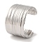 304 Stainless Steel Cuff Bangles for Women, Texture, Stainless Steel Color, 1-3/4 inch(4.3cm), Inner Diameter: 2-3/8 inch(6cm)