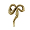 Retro Antique Golden Animal Alloy Brooches for Backpack Clothes, Snake, 48x32mm