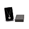 Cardboard Jewelry Boxes, with Black Sponge Inside and Gray Snap Cover, for Necklaces & Ring, Rectangle with Word, Black, 5x8x2.7cm