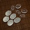 40x30mm Clear Oval Glass Cabochon Cover and Antique Silver Alloy Blank Pendant Cabochon Settings for DIY Portrait Pendant Making, Lead Free, Pendant: 48x34mm, Hole: 3mm, Tray: 40x30mm