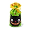 50Pcs Rectangle Halloween Candy Plastic Bags, Cat Shape Printed Candy Drawstring Bags, Green, 23.2x14.9x0.05cm