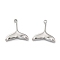 Non-Tarnish 304 Stainless Steel Charms, Fishtail Charm, Stainless Steel Color, 12x11.5x2.5mm, Hole: 1.2mm