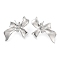 Brass Studs Earrings, Long-Lasting Plated, Lead Free & Cadmium Free, Bowknot, Platinum, 21x23mm