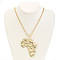 Alloy Pendant Necklaces for Women, Golden, Ancient Africa Map, 15.75~17.72 inch(40~45cm)