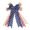 Polyester & Burlap Bowknots, with Iron Twist Tie, Independence Day Decorations, Medium Blue, 400x270x47mm
