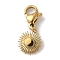 Sun 304 Stainless Steel Pendant Decorations, Lobster Claw Clasps Charms Ornaments, Ion Plating(IP), Real 14K Gold Plated, 20.5mm