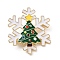 Christmas Enamel Pins, Alloy Lapel Pins for Backpack Clothes, Christmas Tree with Snowflake, 39.5x35mm