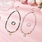 White Jade Jewerly Sets, with Opaque Glass Imitation Cat Eye Pendants, Including Necklaces and Ring, Sun, Mixed Color, 422mm