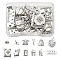 36Pcs 12 Style Tibetan Style Alloy Pendants for Teachers' Day, Mixed Shape, Antique Silver, 11~27x8.5~18.5x1.5~2mm, Hole: 1.2~2mm