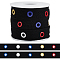 10 Yards Cotton Herringbone Ribbons, with Spray Painted Colorful Alloy Eyelets, Garment Accessories, Black, 20mm, Hole: 10mm