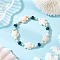 Synthetic Turquoise & Natural Lava Rock Beads Stretch Bracelets for Men Women, Turtle, Creamy White, Inner Diameter: 2-1/8 inch(5.4cm)