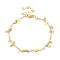 Brass Heart & ABS Plastic Pearl Beaded Link Chain Bracelets for Women, Real 24K Gold Plated, 7-1/8 inch(18.2cm)