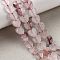 Natural Hematoid Quartz/Ferruginous Quartz Beads Strands, Heart, 8x8x2.5mm, Hole: 0.6mm, about 50pcs/strand, 14.88''~15.12''(37.8~38.4cm)