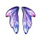 2Pcs Transparent Epoxy Resin Pendants, Wing, with Gold Foil, Mauve, 41.5x19x2mm, Hole: 1.2mm