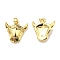 Rack Plating Brass Pendant Settings For Enamel, Lead Free & Cadmium Free, Long-Lasting Plated, Cattle Head, with Jump Ring, Real 18K Gold Plated, 14x14x3.5mm