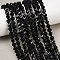 Natural Black Tourmaline Beads Strands, Faceted, Twist, 6~6.5x5x5mm, Hole: 1mm, about 58~61pcs/strand, 14.17''~14.69''(36~37.3cm)