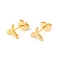 304 Stainless Steel Tiny Whale Tail Stud Earrings with 316 Stainless Steel Pins for Women, Golden, 7x7mm, Pin: 0.6mm