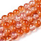 Transparent Crackle Baking Painted Glass Beads Strands, Imitation Opalite, Round, Coral, 6x5mm, Hole: 1.2mm