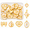 24Pcs 6 Styles Alloy Enamel Pendants, Heart & Bowknot & Oval & Star Charm, Golden, 12.5~24x10.5~20x2~3mm, Hole: 1.5~1.6mm