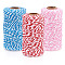 3 Rolls 3 Colors Two Tone Cotton String Threads, Macrame Cord, Decorative String Threads, for DIY Crafts, Gift Wrapping and Jewelry Making, Mixed Color, 2mm, about 109.36 Yards(100m)/roll, 1 roll/color