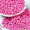Baking Paint Glass Seed Beads, Donut, Deep Pink, 4x2.5mm, Hole: 1mm, about 137pcs/10g