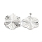 Non-Tarnish 304 Stainless Steel Stud Earrings for Women, Flower, Stainless Steel Color, 41x37mm