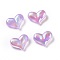UV Plating Rainbow Iridescent Acrylic Beads, with Glitter Powder, Heart, Medium Purple, 16.5x22.5x9mm, Hole: 1.6mm