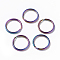 Ion Plating(IP) 304 Stainless Steel Split Key Rings, Keychain Clasp Findings, Rainbow Color, 20x2.5mm