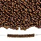 TOHO Demi Round Seed Beads, Japanese Seed Beads, Metallic Colours, (224) Olymp Inside Color Bronze, 8/0, 3x1.15mm, about 33500pcs/pound(450g)