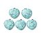 Synthetic Turquoise Pendants, Heart Charms, with Stainless Steel Snap on Bails, Stainless Steel Color, 30~31.5x30~30.5x9~9.5mm, Hole: 4.5x2mm