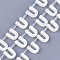 Natural Freshwater Shell Beads, Top Drilled Beads, White, Letter.U, 10x8x3mm, Hole: 0.8mm