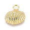 Alloy Pendants, Shell Shape, Golden, 18x16.5x5mm, Hole: 3mm
