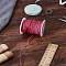 47~50 Yards Waxed Cotton Thread Cords, Macrame Artisan String, with 1Pc Plastic Empty Spools for Jewelry Making, Camellia, 1mm